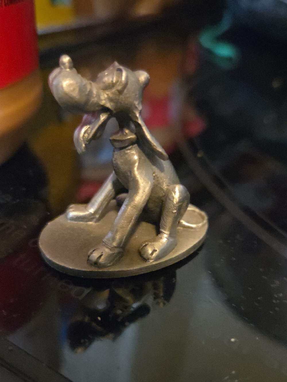 Vintage Pewter Dog Figurine - Silver Tone Disney
